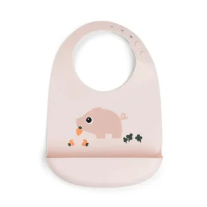 Babero de Silicona Pigee rosa Done By Deer