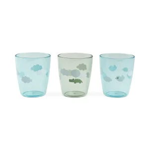 Set 3 mini vasos Yummy Happy Clouds Verde Done By Deer