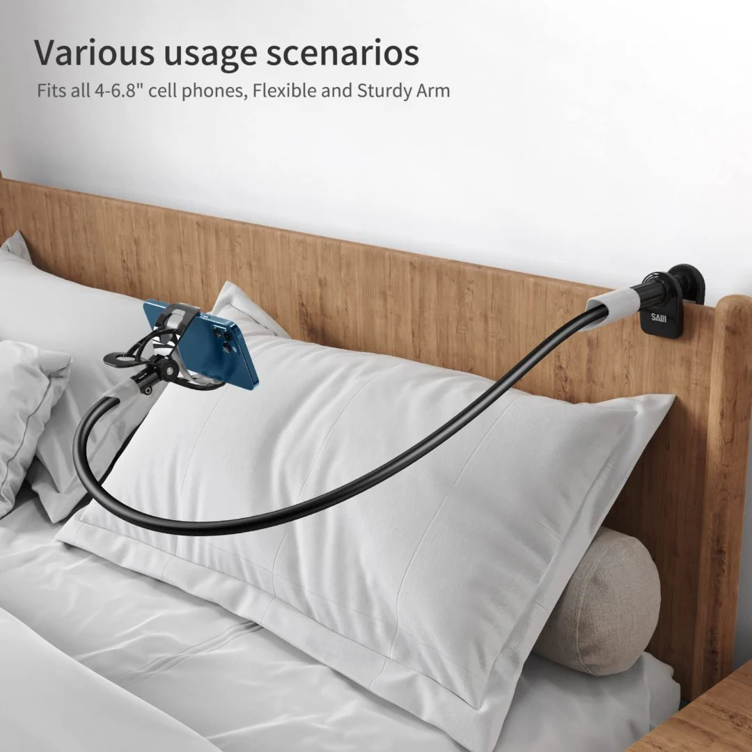 Saiji Gooseneck - Soporte universal para teléfono celular, negro - Imagen 3