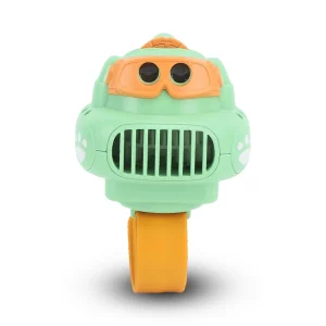 Ventilador de reloj de proyección, ventilador de muñeca portátil con proyección dinámica de dinosaurio