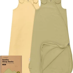 Keababies paquete de 2 sacos de dormir orgánicos para bebé, 100% algodón, 6-18 meses