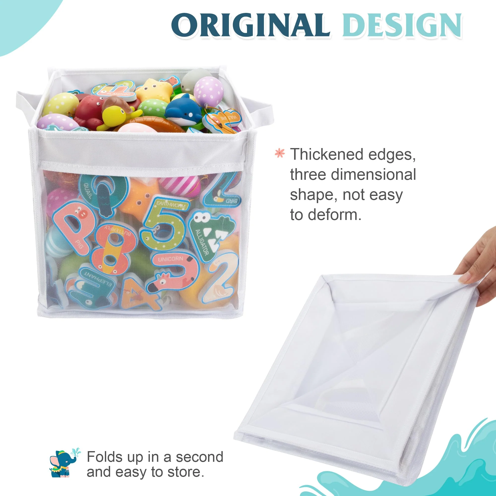 ZIFTY Organizador grande de almacenamiento de juguetes de baño de secado rápido - Imagen 3