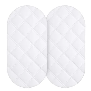 Funda impermeable para colchón de cuna (paquete de 2) apta para colchón de cuna ovalada/de reloj de arena