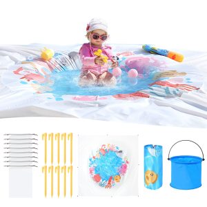 Tapete portátil para piscina de playa para bebé, 7.2 x 7.2 pies