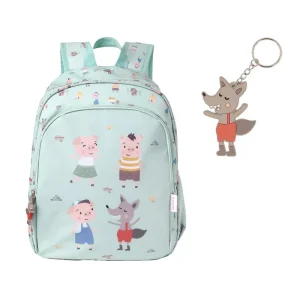 Mochila Mediana The Three Little Pigs + Llavero Personalizable Tutete.