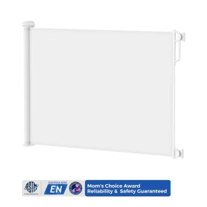 Puerta retráctil de seguridad para bebés blanco Momcozy