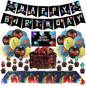 Paquete para decoración de fiestas, temática Among us