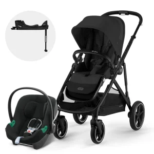 Travel System Gazelle S Moon Black + Aton B2 + Base Cybex